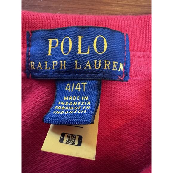 Polo Ralph Lauren Long sleeve Red Polo Toddler Size 4-4T - Picture 6 of 9